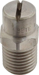 Bete Fog Nozzle - 1/4" Pipe, 90° Spray Angle, Grade 303 Stainless Steel, Standard Fan Nozzle - Male Connection, 2.37 Gal per min at 100 psi, 3/32" Orifice Diam - Exact Industrial Supply