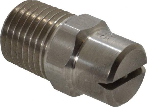 Bete Fog Nozzle - 1/4" Pipe, 120° Spray Angle, Grade 303 Stainless Steel, Standard Fan Nozzle - Male Connection, 2.37 Gal per min at 100 psi, 3/32" Orifice Diam - Exact Industrial Supply