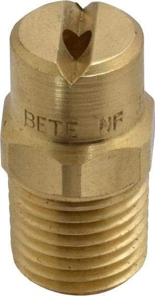 Bete Fog Nozzle - 1/4" Pipe, 65° Spray Angle, Brass, Standard Fan Nozzle - Male Connection, 4.74 Gal per min at 100 psi, 0.141" Orifice Diam - Exact Industrial Supply