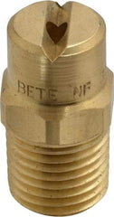 Bete Fog Nozzle - 1/4" Pipe, 65° Spray Angle, Brass, Standard Fan Nozzle - Male Connection, 4.74 Gal per min at 100 psi, 0.141" Orifice Diam - Exact Industrial Supply