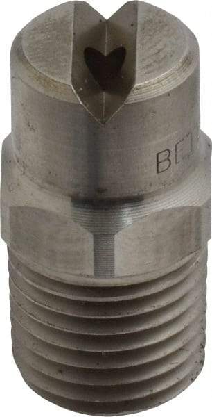 Bete Fog Nozzle - 1/4" Pipe, 65° Spray Angle, Grade 303 Stainless Steel, Standard Fan Nozzle - Male Connection, 4.74 Gal per min at 100 psi, 0.141" Orifice Diam - Exact Industrial Supply