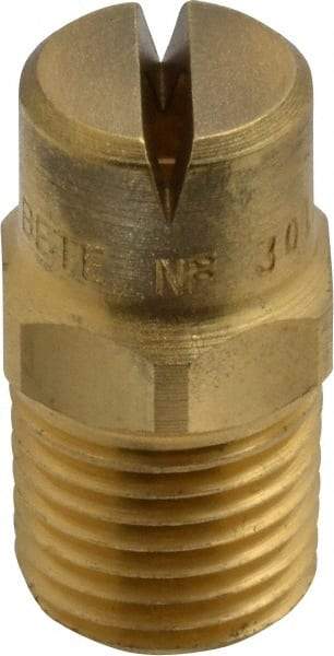Bete Fog Nozzle - 1/4" Pipe, 120° Spray Angle, Brass, Standard Fan Nozzle - Male Connection, 4.74 Gal per min at 100 psi, 0.141" Orifice Diam - Exact Industrial Supply