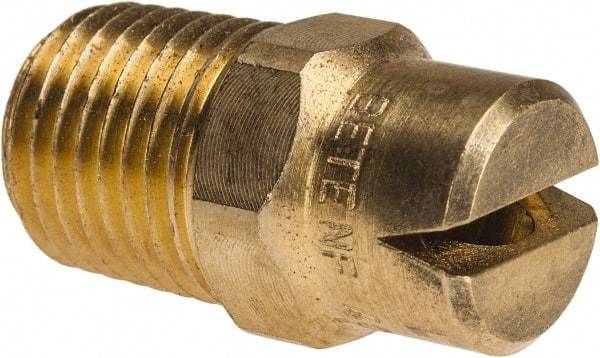 Bete Fog Nozzle - 1/4" Pipe, 120° Spray Angle, Brass, Standard Fan Nozzle - Male Connection, 6.32 Gal per min at 100 psi, 5/32" Orifice Diam - Exact Industrial Supply