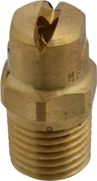 Bete Fog Nozzle - 1/4" Pipe, 90° Spray Angle, Brass, Standard Fan Nozzle - Male Connection, 7.91 Gal per min at 100 psi, 0.172" Orifice Diam - Exact Industrial Supply