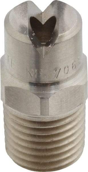 Bete Fog Nozzle - 1/4" Pipe, 65° Spray Angle, Grade 303 Stainless Steel, Standard Fan Nozzle - Male Connection, 11.1 Gal per min at 100 psi, 0.203" Orifice Diam - Exact Industrial Supply