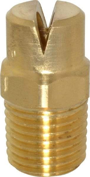 Bete Fog Nozzle - 1/4" Pipe, 120° Spray Angle, Brass, Standard Fan Nozzle - Male Connection, 11.1 Gal per min at 100 psi, 0.203" Orifice Diam - Exact Industrial Supply