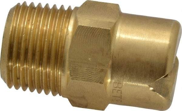 Bete Fog Nozzle - 3/8" Pipe, 65° Spray Angle, Brass, Standard Fan Nozzle - Male Connection, 11.1 Gal per min at 100 psi, 0.203" Orifice Diam - Exact Industrial Supply