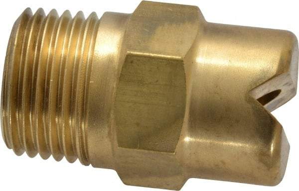 Bete Fog Nozzle - 1/2" Pipe, 65° Spray Angle, Brass, Standard Fan Nozzle - Male Connection, 15.8 Gal per min at 100 psi, 1/4" Orifice Diam - Exact Industrial Supply
