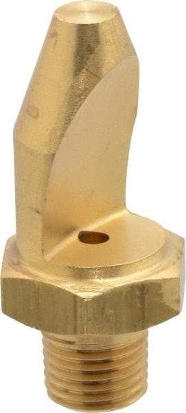 Bete Fog Nozzle - 1/4" Pipe, 50° Spray Angle, Brass, High Impact - Narrow Fan Nozzle - Male Connection, 6.33 Gal per min at 100 psi, 0.141" Orifice Diam - Exact Industrial Supply