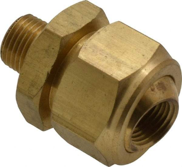 Bete Fog Nozzle - 1/8" Pipe, 40 to 70° Spray Angle, Brass, Adjustable Swivel Joint Nozzle - For Use With Bete - Nozzles Where Alignment of The Spray Direction is Required - Exact Industrial Supply