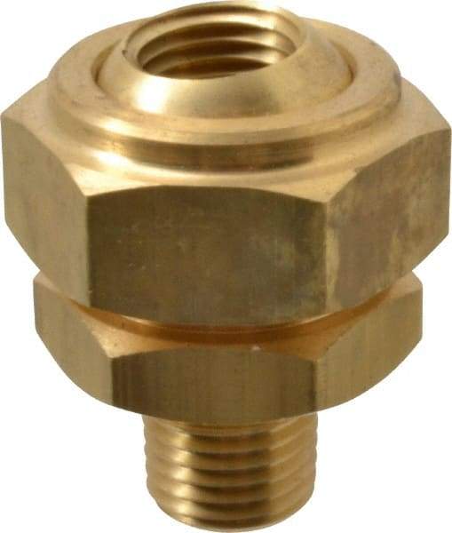 Bete Fog Nozzle - 1/4" Pipe, 40 to 70° Spray Angle, Brass, Adjustable Swivel Joint Nozzle - For Use With Bete - Nozzles Where Alignment of The Spray Direction is Required - Exact Industrial Supply