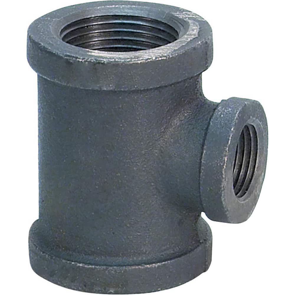 Black Pipe Fittings; Fitting Type: Reducing Branch Tee; Fitting Size: 1-1/2″ x 1/2″; Material: Malleable Iron; Finish: Black; Fitting Shape: Tee; Thread Standard: NPT; Connection Type: Threaded; Lead Free: No; Standards: UL Listed; ASME B16.3; ASME B1.2.1