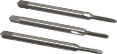 Interstate - #2-56 UNC, 3 Flute, Bottoming, Plug & Taper, Bright Finish, High Speed Steel Tap Set - Right Hand Cut, 1-3/4" OAL, 7/16" Thread Length - Exact Industrial Supply