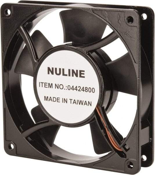 Value Collection - 115 Volts, AC, 81 CFM, Square Tube Axial Fan - 0.15 Amp Rating, 2,600 to 3,600 RPM, 4.7" High x 4.7" Wide x 1" Deep - Exact Industrial Supply