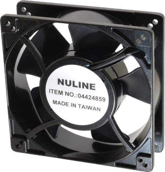 Value Collection - 230 Volts, AC, 130 CFM, Square Tube Axial Fan - 0.19 Amp Rating, 2,650 to 3,100 RPM, 5" High x 5" Wide x 1-1/2" Deep - Exact Industrial Supply