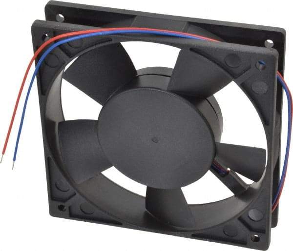 Value Collection - 12 Volts, DC, 88.3 CFM, Square Tube Axial Fan - 0.33 Amp Rating, 2,700 to 3,000 RPM, 4.72" High x 4.72" Wide x 1" Deep - Exact Industrial Supply