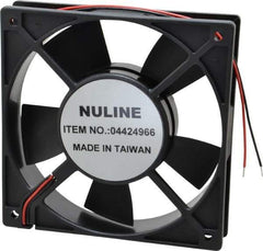 Value Collection - 24 Volts, DC, 88.3 CFM, Square Tube Axial Fan - 0.24 Amp Rating, 2,700 to 3,000 RPM, 4.72" High x 4.72" Wide x 1" Deep - Exact Industrial Supply