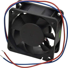 Value Collection - 12 Volts, DC, 20 CFM, Square Tube Axial Fan - 0.13 Amp Rating, 3,500 to 3,800 RPM, 2.36" High x 2.36" Wide x 1" Deep - Exact Industrial Supply