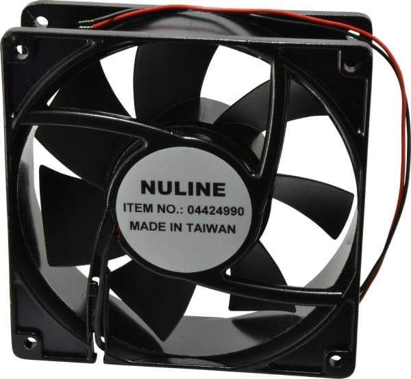 Value Collection - 24 Volts, DC, 145 CFM, Square Tube Axial Fan - 0.8 Amp Rating, 2,600 to 2,900 RPM, 4.7" High x 4.7" Wide x 1-1/2" Deep - Exact Industrial Supply