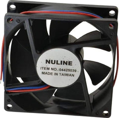Value Collection - 12 Volts, DC, 40 CFM, Square Tube Axial Fan - 0.2 Amp Rating, 2,700 to 3,000 RPM, 3.15" High x 3.15" Wide x 1" Deep - Exact Industrial Supply
