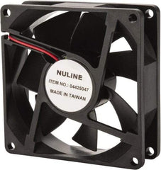 Value Collection - 24 Volts, DC, 37.5 CFM, Square Tube Axial Fan - 0.13 Amp Rating, 2,700 to 3,000 RPM, 3.15" High x 3.15" Wide x 1" Deep - Exact Industrial Supply