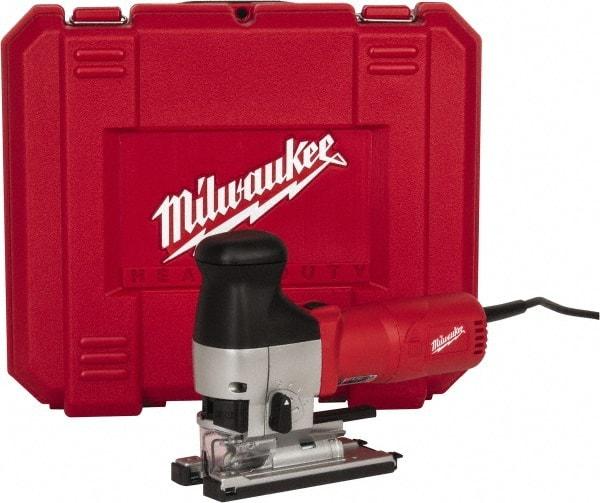 Milwaukee Tool - 6.2 Amp, 500 to 3,000 SPM, 1 Inch Stroke Length, Electric Jigsaw - 120V, 9-1/2 Ft. Cord Length, 45° Cutting Angle - Exact Industrial Supply