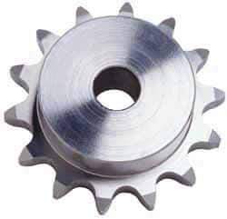 U.S. Tsubaki - 15 Teeth, 1/2" Chain Pitch, Chain Size 40, Plain Bore Sprocket - 1/2" Bore Diam, 2.405" Pitch Diam, 2.65" Outside Diam - Exact Industrial Supply