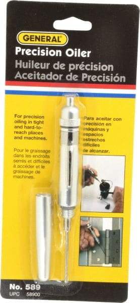 General - Spout, Precision-Needle Oiler - 2-1/4" Long Needle, Aluminum Body - Exact Industrial Supply