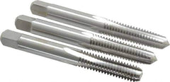 Interstate - 5/16-18 UNC, 4 Flute, Bottoming, Plug & Taper, Bright Finish, High Speed Steel Tap Set - Right Hand Cut, 2-23/32" OAL, 1" Thread Length - Exact Industrial Supply