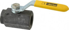 Parker - 3/4" Pipe, Carbon Steel Standard Ball Valve - 2 Piece, Inline - One Way Flow, FNPT x FNPT Ends, Lever Handle, 2,000 WOG, 150 WSP - Exact Industrial Supply