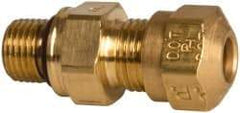 Parker - 3/16" OD, Brass Connector - Tube x NPT Ends - Exact Industrial Supply