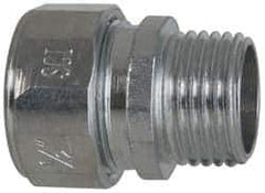 Cooper Crouse-Hinds - 0.55 to 0.65" Cable Capacity, Liquidtight, Straight Strain Relief Cord Grip - 1/2 NPT Thread, 1-5/16" Long, Steel - Exact Industrial Supply