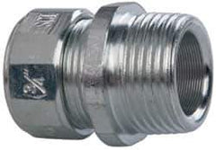 Cooper Crouse-Hinds - 0.15 to 1/4" Cable Capacity, Liquidtight, Straight Strain Relief Cord Grip - 3/4 NPT Thread, 1-5/16" Long, Steel - Exact Industrial Supply