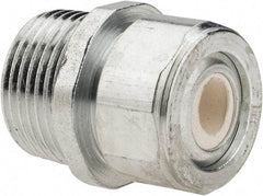 Cooper Crouse-Hinds - 1/4 to 0.35" Cable Capacity, Liquidtight, Straight Strain Relief Cord Grip - 3/4 NPT Thread, 1-5/16" Long, Steel - Exact Industrial Supply