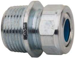Cooper Crouse-Hinds - 0.35 to 0.45" Cable Capacity, Liquidtight, Straight Strain Relief Cord Grip - 3/4 NPT Thread, 1-5/16" Long, Steel - Exact Industrial Supply