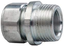 Cooper Crouse-Hinds - 0.55 to 0.65" Cable Capacity, Liquidtight, Straight Strain Relief Cord Grip - 3/4 NPT Thread, 1-5/16" Long, Steel - Exact Industrial Supply