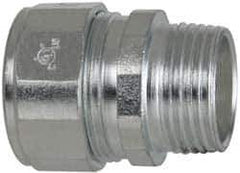 Cooper Crouse-Hinds - 0.65 to 3/4" Cable Capacity, Liquidtight, Straight Strain Relief Cord Grip - 3/4 NPT Thread, 1-9/16" Long, Steel - Exact Industrial Supply