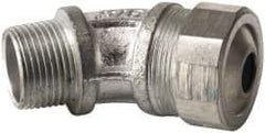 Cooper Crouse-Hinds - 0.35 to 0.45" Cable Capacity, Liquidtight, Elbow Strain Relief Cord Grip - 3/4 NPT Thread, 2-17/32" Long, Malleable Iron - Exact Industrial Supply