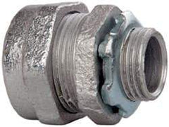 Cooper Crouse-Hinds - 1/2" Trade, Malleable Iron Compression Straight Rigid/Intermediate (IMC) Conduit Connector - Noninsulated - Exact Industrial Supply