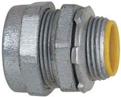 Cooper Crouse-Hinds - 3/4" Trade, Malleable Iron Compression Straight Rigid/Intermediate (IMC) Conduit Connector - Insulated - Exact Industrial Supply