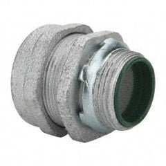 Cooper Crouse-Hinds - 1" Trade, Malleable Iron Compression Straight Rigid/Intermediate (IMC) Conduit Connector - Insulated - Exact Industrial Supply