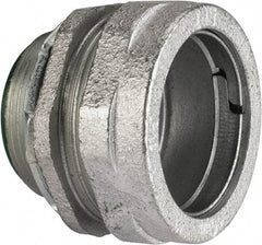 Cooper Crouse-Hinds - 1-1/2" Trade, Malleable Iron Compression Straight Rigid/Intermediate (IMC) Conduit Connector - Insulated - Exact Industrial Supply