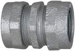 Cooper Crouse-Hinds - 1-1/4" Trade, Malleable Iron Compression Rigid/Intermediate (IMC) Conduit Coupling - Noninsulated - Exact Industrial Supply