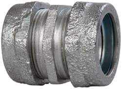 Cooper Crouse-Hinds - 1" Trade, Malleable Iron Compression Rigid/Intermediate (IMC) Conduit Coupling - Noninsulated - Exact Industrial Supply