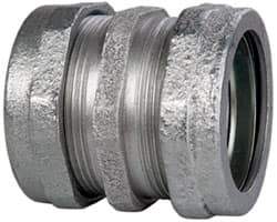 Cooper Crouse-Hinds - 1-1/2" Trade, Malleable Iron Compression Rigid/Intermediate (IMC) Conduit Coupling - Noninsulated - Exact Industrial Supply