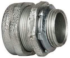 Cooper Crouse-Hinds - 1" Trade, Malleable Iron Compression Straight Rigid/Intermediate (IMC) Conduit Connector - Noninsulated - Exact Industrial Supply