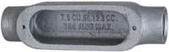 Cooper Crouse-Hinds - Form 5, C Body, 2" Trade, Rigid Malleable Iron Conduit Body - Oval, 11-1/2" OAL, 75 cc Capacity, Gray - Exact Industrial Supply