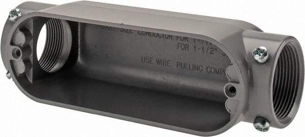 Cooper Crouse-Hinds - 1 Gang, (2) 1-1/2" Knockouts, Aluminum Rectangle Outlet Body - 8.45" Overall Height x 2.49" Overall Width x 2.73" Overall Depth - Exact Industrial Supply