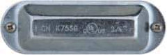 Cooper Crouse-Hinds - 3/4" Trade, Steel Conduit Body Cover Plate - Use with Form 5 Conduit Bodies - Exact Industrial Supply