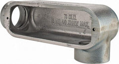 Cooper Crouse-Hinds - Form 5, LL Body, 2" Trade, Rigid Malleable Iron Conduit Body - Oval, 10-1/2" OAL, 68 cc Capacity, Gray - Exact Industrial Supply